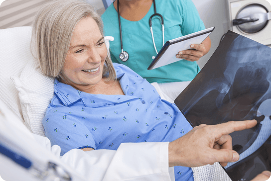 Healthcare professional caring for a patient
